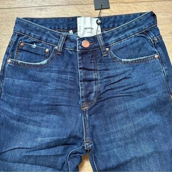 NWT One Teaspoon Mr. Classic Button Fly Straight Leg Jeans Md Wash Size 28 - Picture 4 of 10